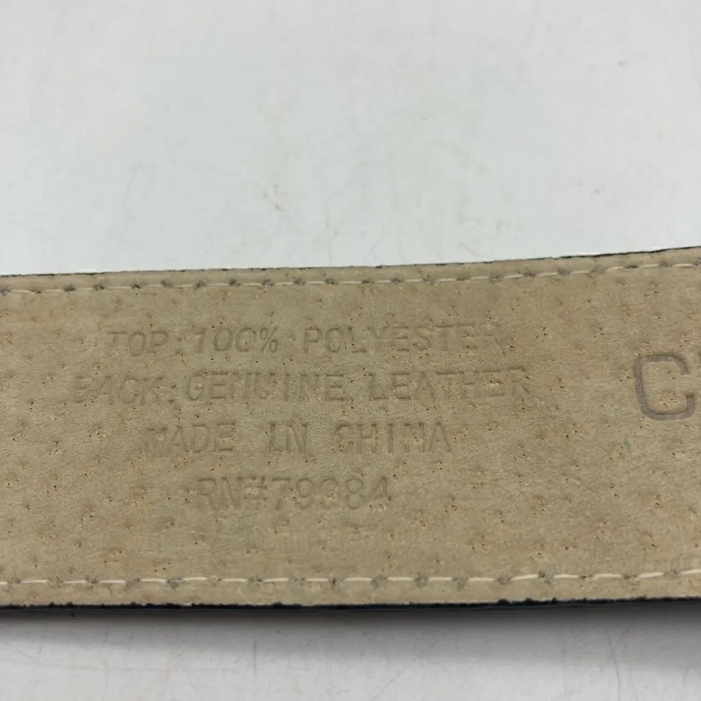Chico’s Women’s Satin:Leather Belt Size S/M L 35”